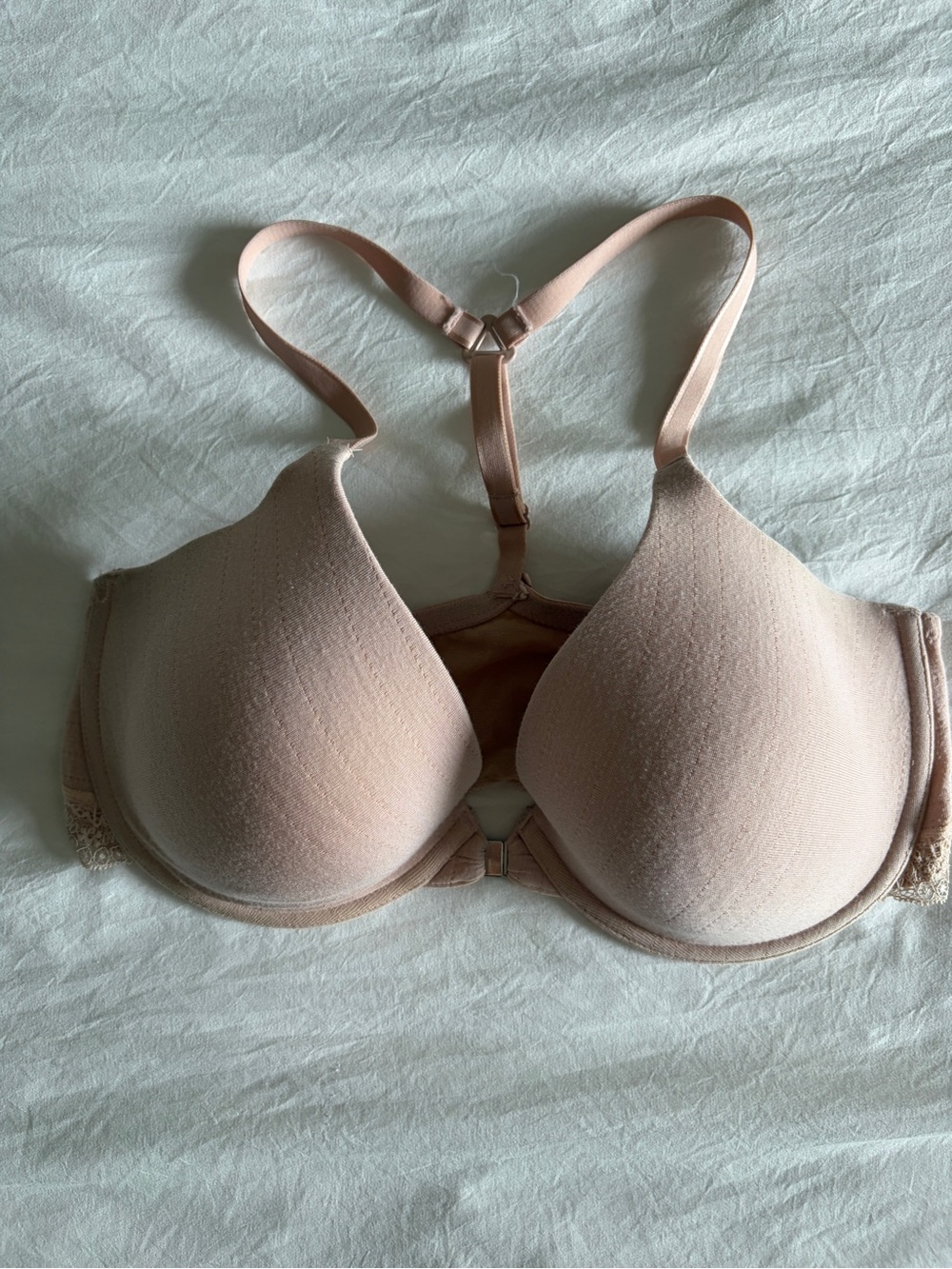 Adore Me Adjustable Front Closure Racerback Bra Nude - 34DD